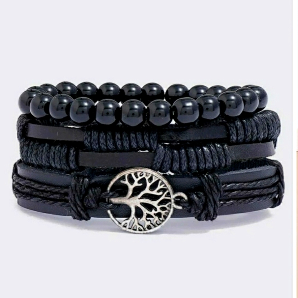 Tree of Life 3 piece adjustable bracelet set